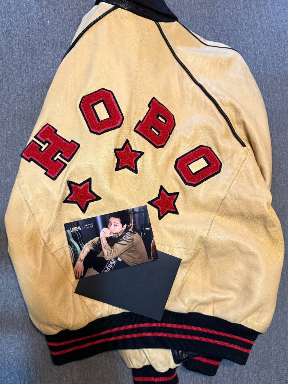 Vintage Michael Hoban Leather Varsity Jacket Worn by Korean star singer Loren